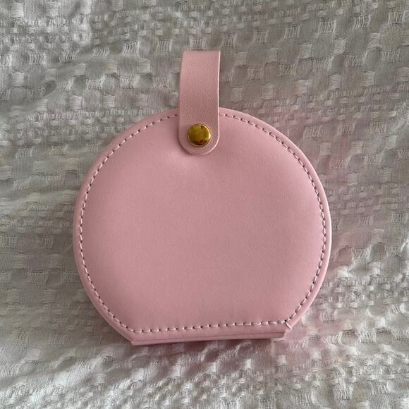 Fashion Travel Jewelry Case Pink Snap Closure - Picture 2 of 4